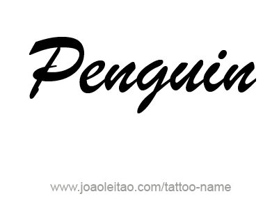 Tattoo Design Animal Name Penguin