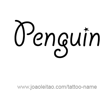 Tattoo Design Animal Name Penguin