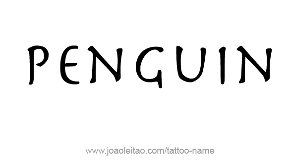 Tattoo Design Animal Name Penguin