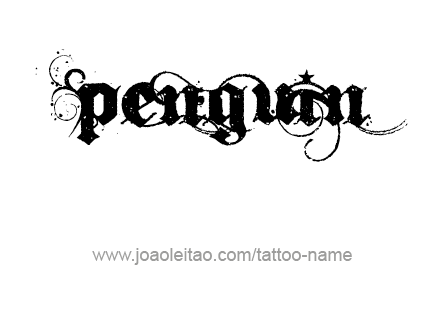 Tattoo Design Animal Name Penguin