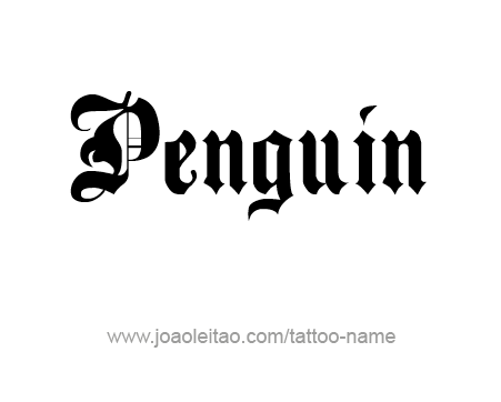 Tattoo Design Animal Name Penguin