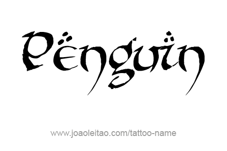 Tattoo Design Animal Name Penguin