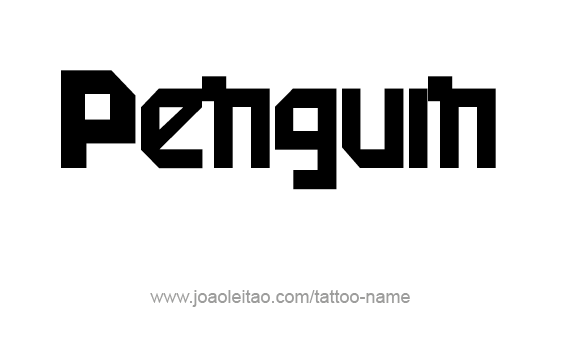 Tattoo Design Animal Name Penguin