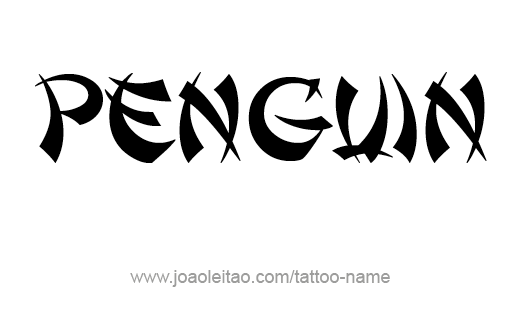 Tattoo Design Animal Name Penguin