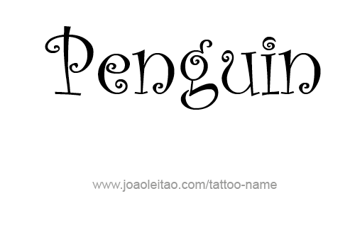 Tattoo Design Animal Name Penguin