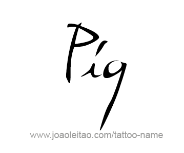 Tattoo Design Animal Name Pig