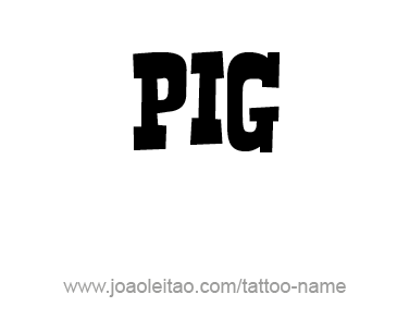 Tattoo Design Animal Name Pig