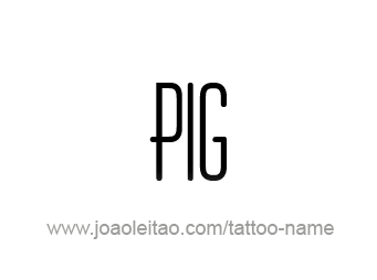 Tattoo Design Animal Name Pig