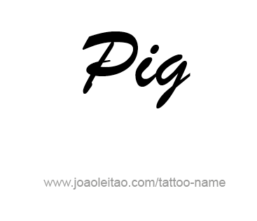 Tattoo Design Animal Name Pig