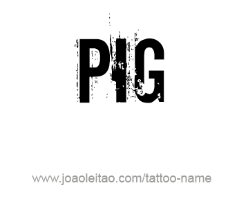 Tattoo Design Animal Name Pig