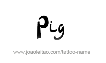 Tattoo Design Animal Name Pig