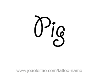 Tattoo Design Animal Name Pig