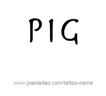 Tattoo Design Animal Name Pig