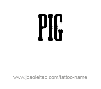 Tattoo Design Animal Name Pig