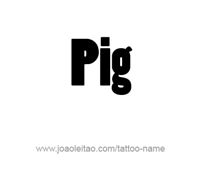 Tattoo Design Animal Name Pig