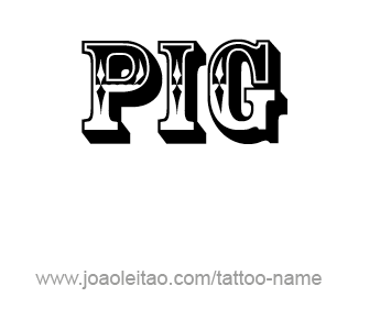 Tattoo Design Animal Name Pig