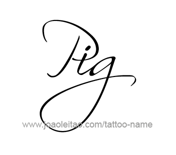 Tattoo Design Animal Name Pig