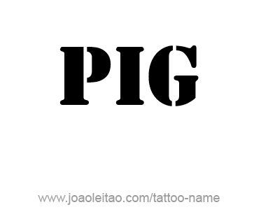 Tattoo Design Animal Name Pig