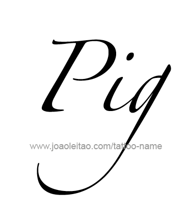 Tattoo Design Animal Name Pig