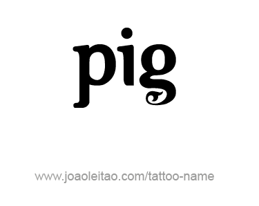 Tattoo Design Animal Name Pig