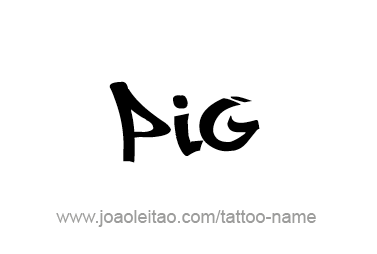 Tattoo Design Animal Name Pig