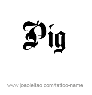 Tattoo Design Animal Name Pig