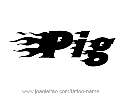 Tattoo Design Animal Name Pig