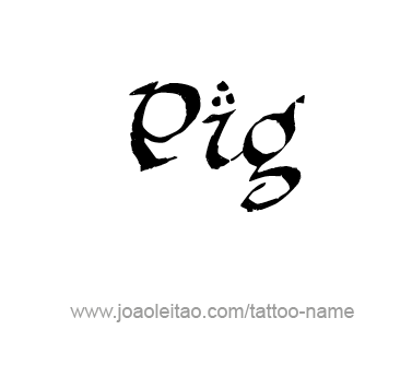 Tattoo Design Animal Name Pig