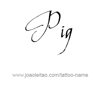 Tattoo Design Animal Name Pig