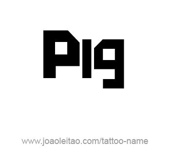 Tattoo Design Animal Name Pig