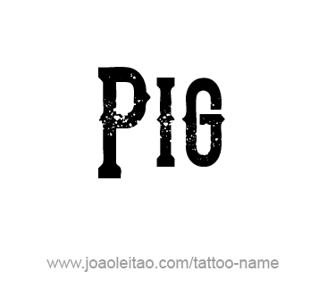 Tattoo Design Animal Name Pig