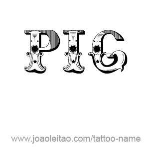 Tattoo Design Animal Name Pig