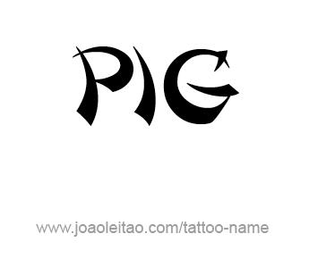 Tattoo Design Animal Name Pig