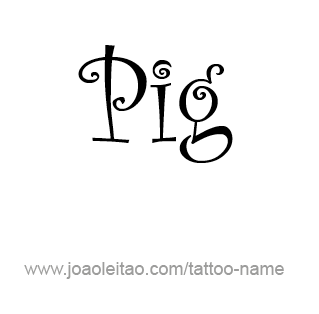 Tattoo Design Animal Name Pig