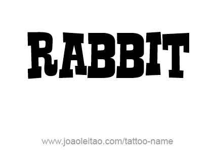 Tattoo Design Animal Name Rabbit