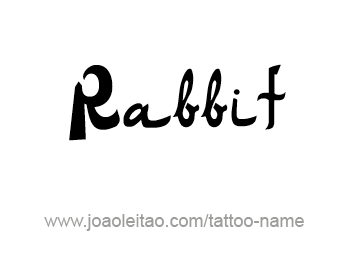 Tattoo Design Animal Name Rabbit