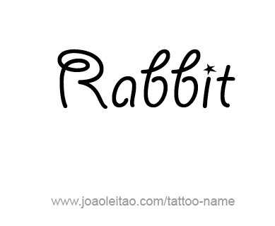 Tattoo Design Animal Name Rabbit