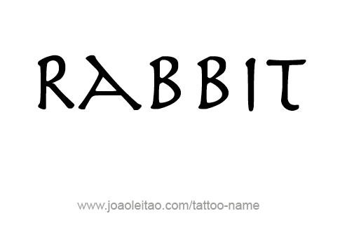 Tattoo Design Animal Name Rabbit