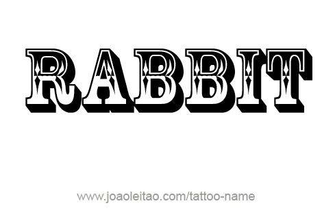 Tattoo Design Animal Name Rabbit