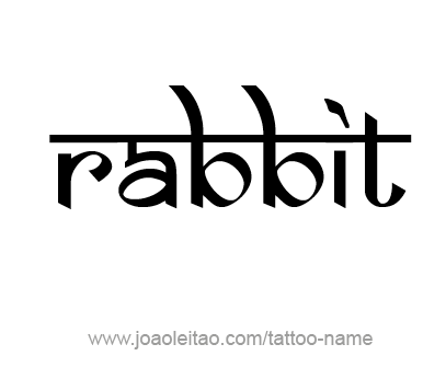 Tattoo Design Animal Name Rabbit