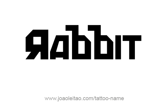 Tattoo Design Animal Name Rabbit