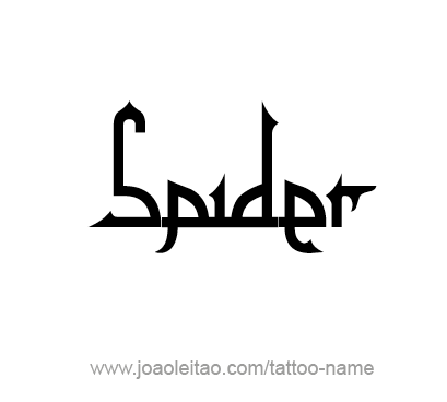 Tattoo Design Animal Name Spider