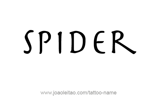 Spider Animal Name Tattoo Designs