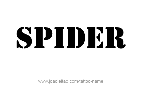 Tattoo Design Animal Name Spider