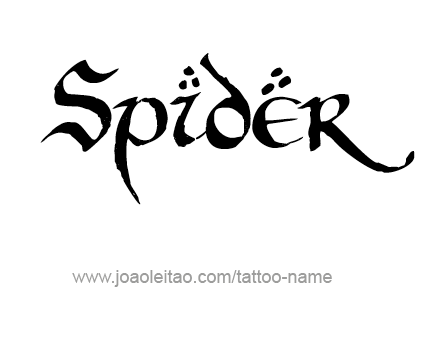 Tattoo Design Animal Name Spider