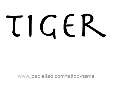 Tattoo Design Animal Name Tiger