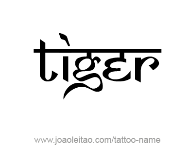 Tattoo Design Animal Name Tiger