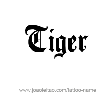 Tattoo Design Animal Name Tiger