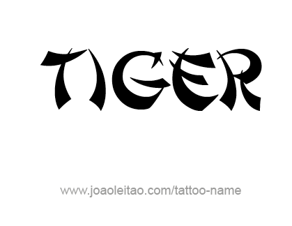 Tattoo Design Animal Name Tiger