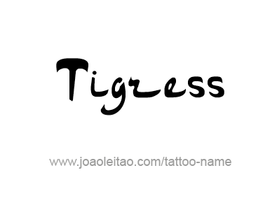 Tattoo Design Animal Name Tigress